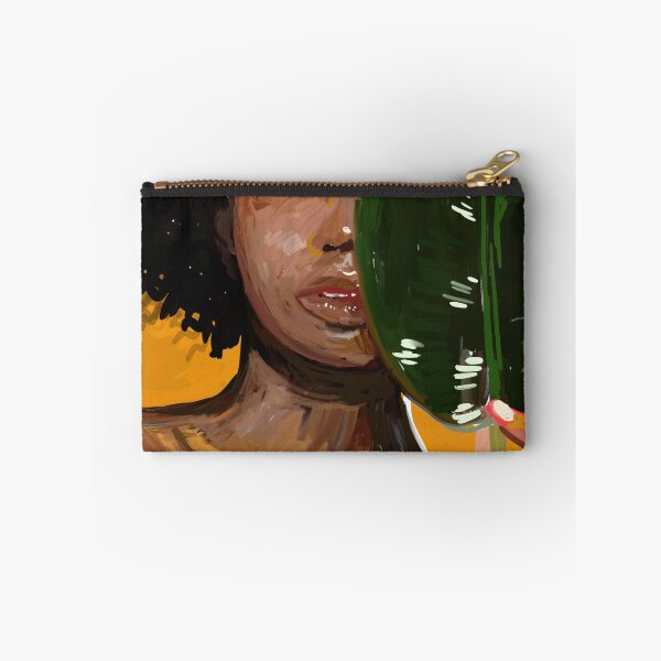 Item preview, Beauty portrait of a young beautiful african american woman posing with a banana leaf  designed and sold by KARTICK DUTTA.