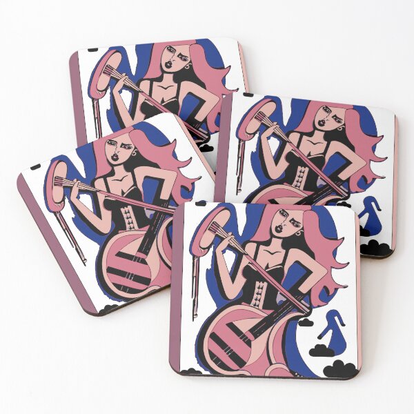 Item preview,  "Pink Tressed Siren and her Strings" designed and sold by FunnyShopGirl.