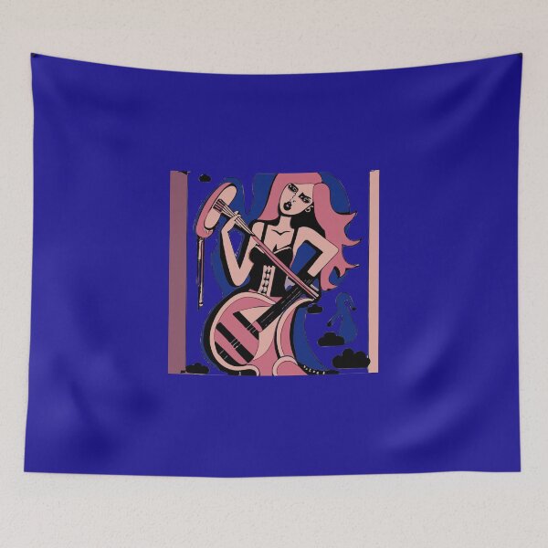 Item preview,  "Pink Tressed Siren and her Strings" designed and sold by FunnyShopGirl.