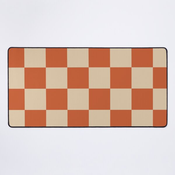 Aperçu de l'œuvre Motif à carreaux géométriques à carreaux en damier au milieu du siècle moderne orange brûlé et beige créée et vendue par kierkegaard.