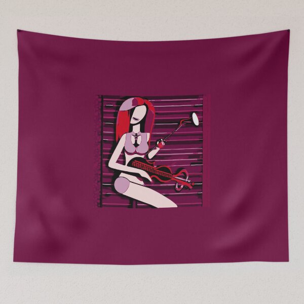 Item preview, "The Red and Pink Haired Violinist in her Window" designed and sold by FunnyShopGirl.