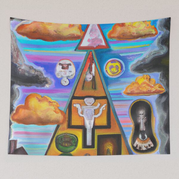 Item preview, Surrealist painting like digital art with occult symbolism and All Seeing Eye designed and sold by Ataraxia  Apparel.