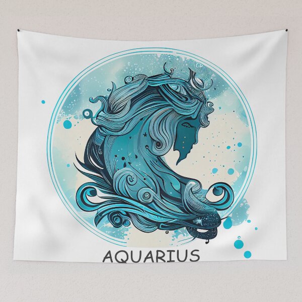 Item preview, Aquarius Zodiac Sign Star Alignment designed and sold by PosterManiaRo.