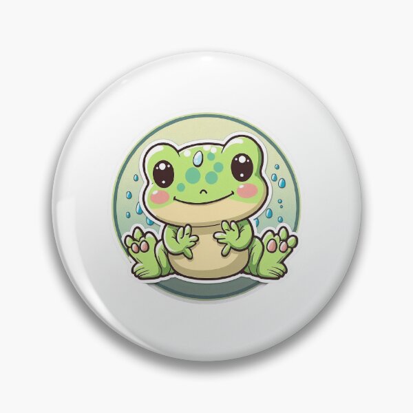 Item preview, Kawaii Cute Green Frog Aesthetic Sticker designed and sold by dasiegraphics.