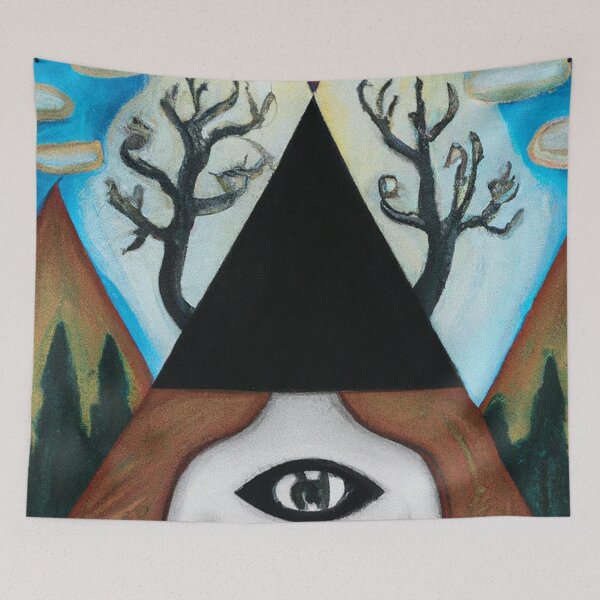 Item preview, Surrealist painting like digital art of As Above so Below with occult symbolism and All Seeing Eye designed and sold by Ataraxia  Apparel.