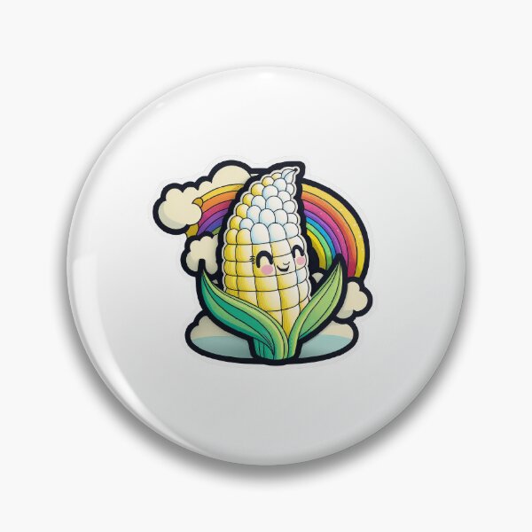 Item preview, Kawaii Cute Rainbow Corn Aesthetic Sticker designed and sold by dasiegraphics.