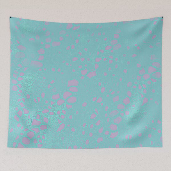 Item preview, Aqua and Pink Abstract Lace Pattern designed and sold by asurtiumgreen.