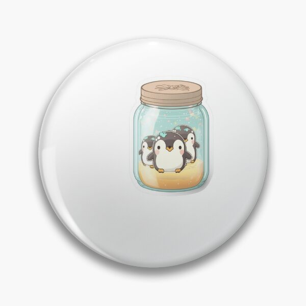 Item preview, Kawaii Cute Penguin Jam Jar Aesthetic Sticker designed and sold by dasiegraphics.