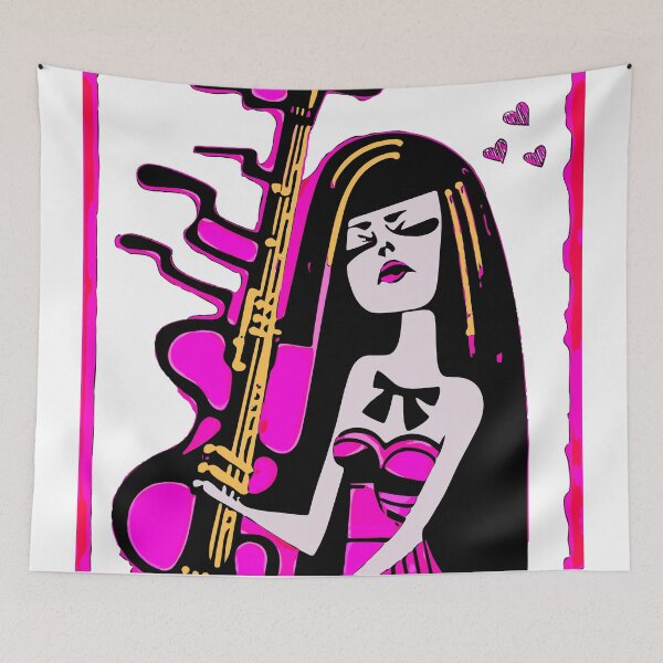 Item preview, "The Fuchsia and Gold Violinist" designed and sold by FunnyShopGirl.