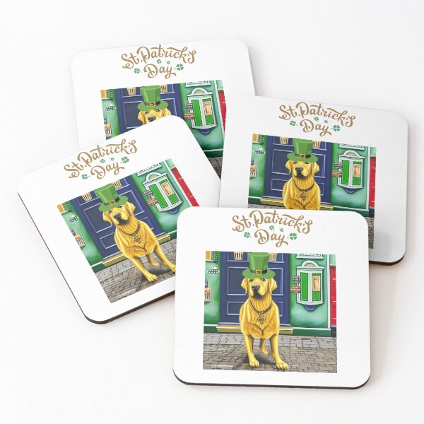 Item preview, St Patricks Labrador stood on Cobbled Street in Dublin.  St Patricks Lab. St Patricks Labrador designed and sold by Doggymadness.