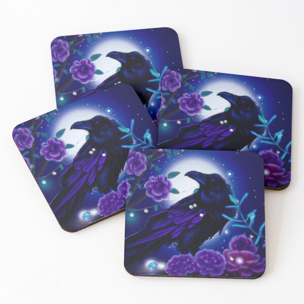 Item preview, Raven In The Moonlight Surrounded By Flowers designed and sold by MyTshirtArt.