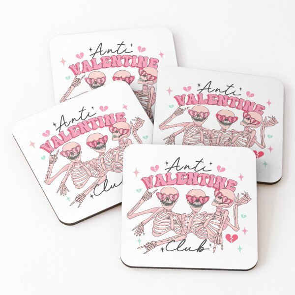 Item preview, Anti Valentine Club - Valentine's Day Skeleton - Galentine's Day -  designed and sold by Nicole Creates.