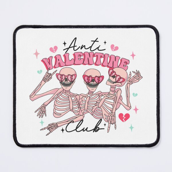 Item preview, Anti Valentine Club - Valentine's Day Skeleton - Galentine's Day - designed and sold by Nicole Creates.