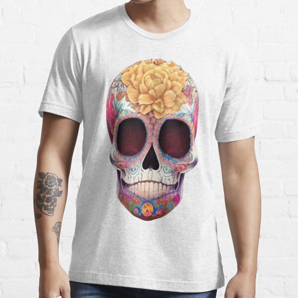  Skull Flowers Tulip Sugar Skull Tree Floral Skull Rose T-Shirt  : Clothing, Shoes & Jewelry