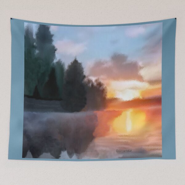 Item preview, Sunset Lake Brushed Art designed and sold by kristalcurt.
