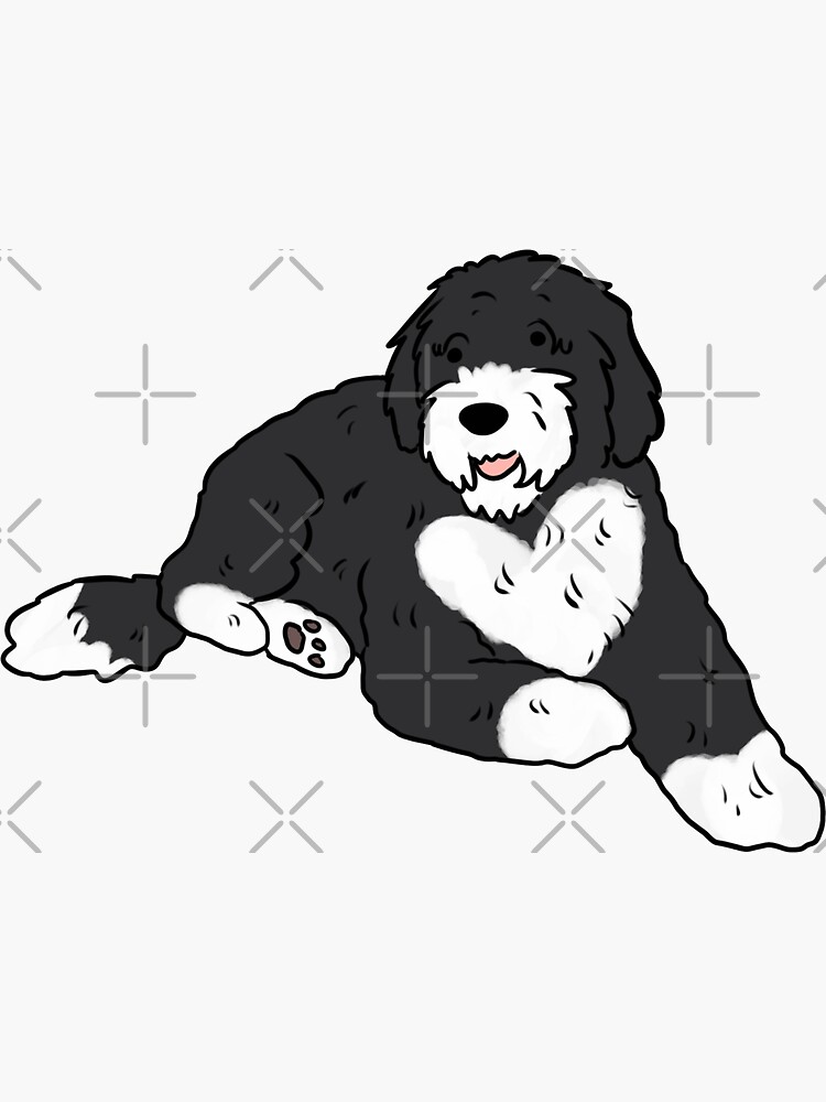 "Portuguese water dog cute illustration " Sticker for Sale by