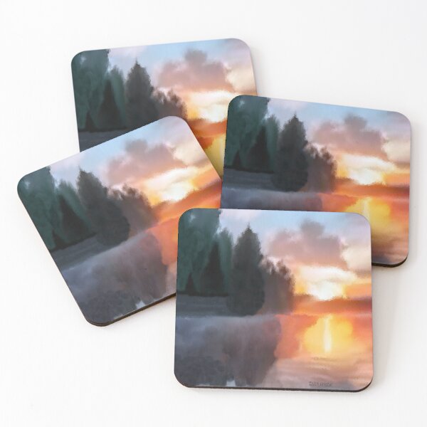 Item preview, Sunset Lake Brushed Art designed and sold by kristalcurt.