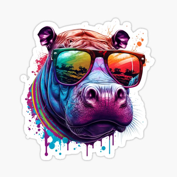 Item preview, Hippo wearing Shades designed and sold by TeeFrenzy.