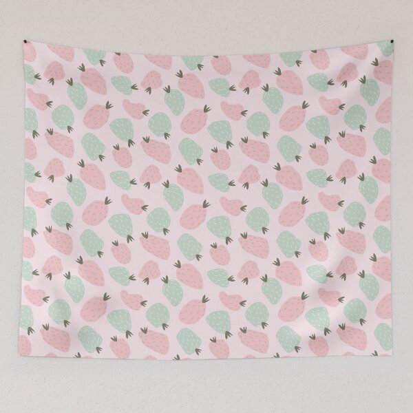 Item preview, Abstract Strawberry Pattern in Mint and Pink designed and sold by papierquarell.