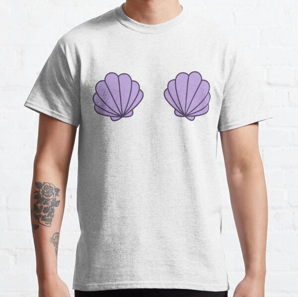  Mermaid Purple Seashell Bra Cartoon Graphic T-Shirt : Clothing,  Shoes & Jewelry