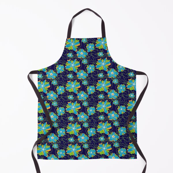 Item preview, Floral pattern design flowers dark blue designed and sold by eddiebarronshop.