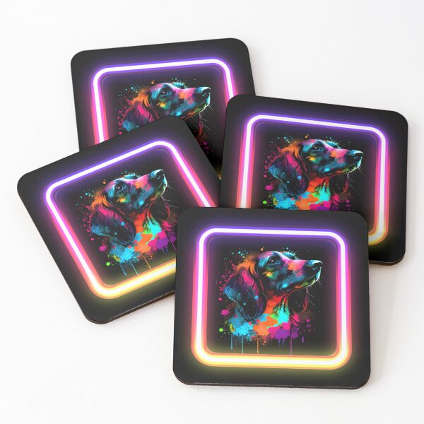 Artikelvorschau, Dackel Neon Splatter Insta Dog entworfen und verkauft von The-Vault.