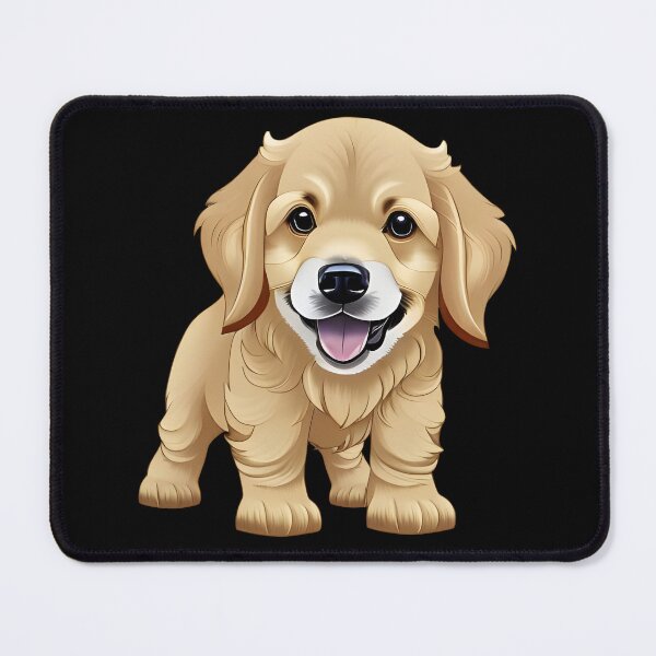 Item preview, Golden Retriever Puppy, cartoon drawing, Ai Generated Art designed and sold by ACC .