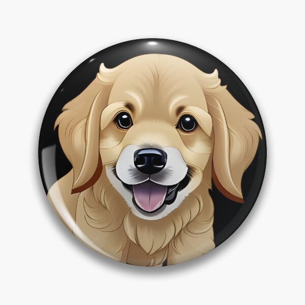 Item preview, Golden Retriever Puppy, cartoon drawing, Ai Generated Art  designed and sold by ACC .