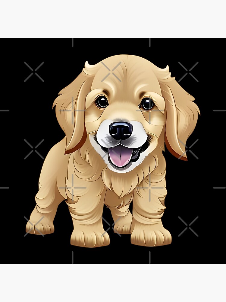 Cute Golden Retriever Puppy in the Woods Digital Art for 