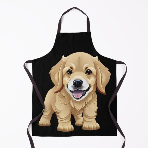 Item preview, Golden Retriever Puppy, cartoon drawing, Ai Generated Art designed and sold by ACC .