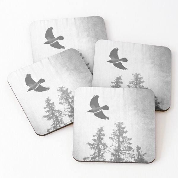 Item preview, Hooded Crow Flying in Spruce Forest designed and sold by Taina Sohlman.
