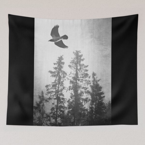 Item preview, Hooded Crow Flying in Spruce Forest designed and sold by Taina Sohlman.