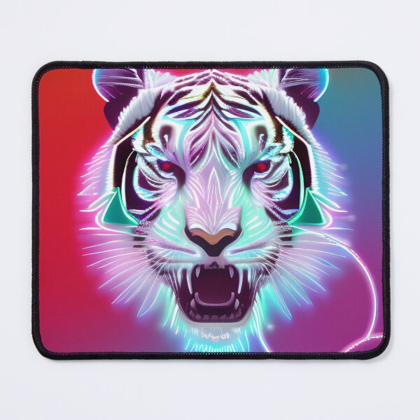 Item preview, Neon Glowing White Tiger designed and sold by PopOptikal.