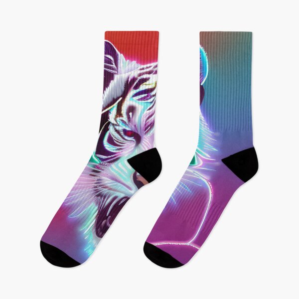 Item preview, Neon Glowing White Tiger designed and sold by PopOptikal.