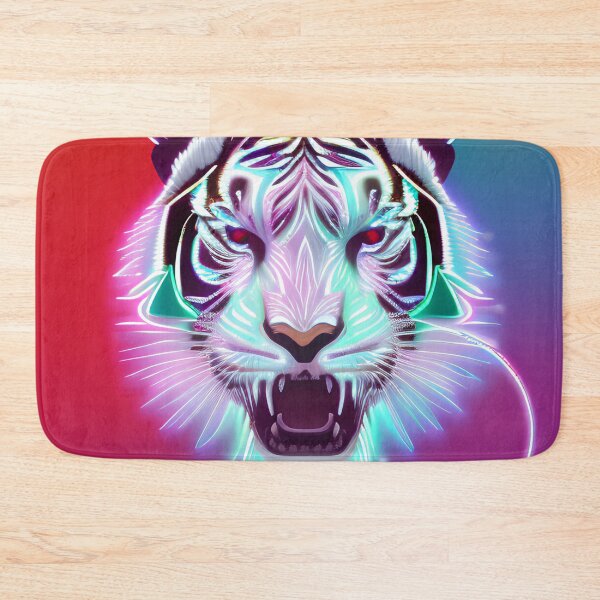 Item preview, Neon Glowing White Tiger designed and sold by PopOptikal.