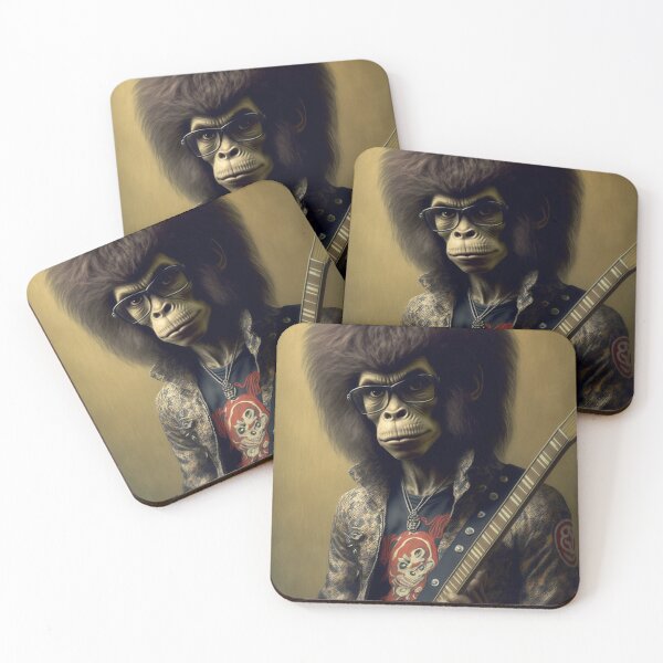Item preview, Metal 80s Rocker Monkey designed and sold by Mono.fi Studios.
