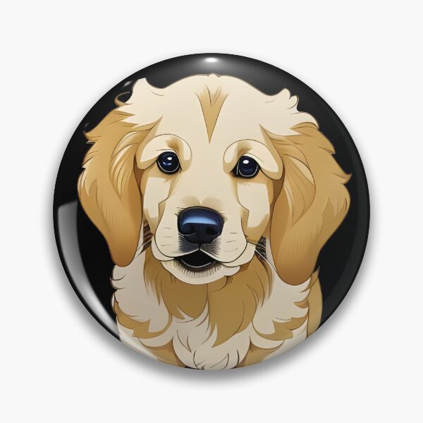 Item preview, Golden Retriever Puppy, cartoon drawing, Ai Generated Art  designed and sold by ACC .