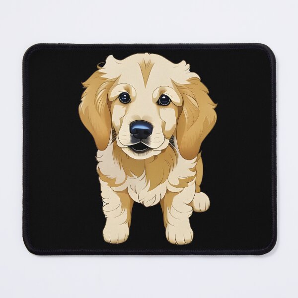 Item preview, Golden Retriever Puppy, cartoon drawing, Ai Generated Art designed and sold by ACC .
