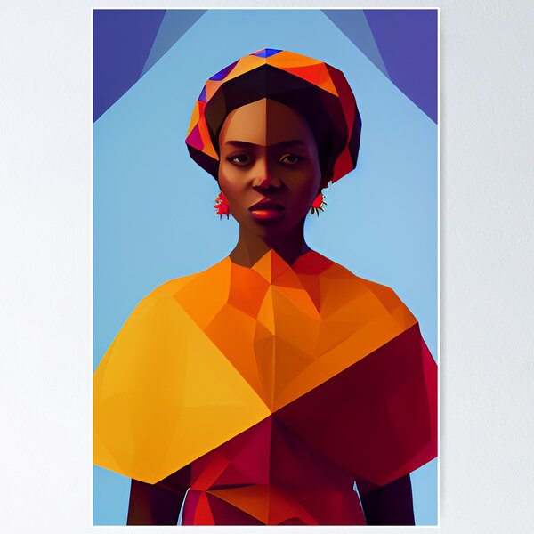 Item preview, Africa travel poster Woman by Omar Escalante designed and sold by Arctic frame studio.