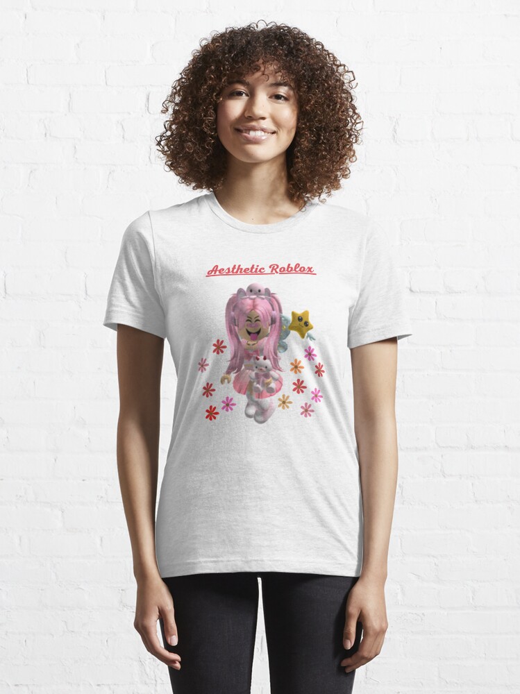 pink shirt aesthetic roblox girl Essential T-Shirt for Sale by