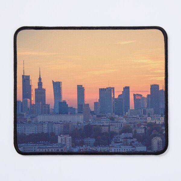 Item preview, Warsaw city center at sunset, aerial landscape designed and sold by Lukasz Szczepanski.