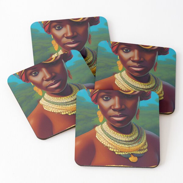 Item preview, africa travel poster woman portrait by omar escalante designed and sold by Arctic frame studio.