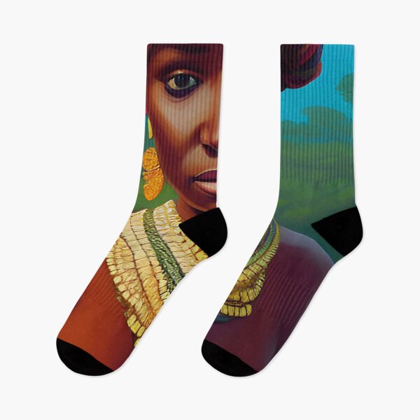 Item preview, africa travel poster woman portrait by omar escalante designed and sold by Arctic frame studio.