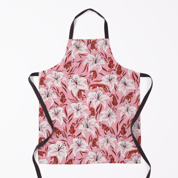 Item preview, Tigers & Tiger Lilies – Vermilion & Pink designed and sold by Cat Coquillette.