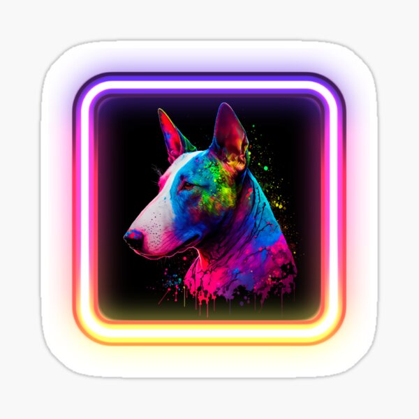 Item preview, English Bull Terrier Neon Splatter Insta Dog designed and sold by The-Vault.