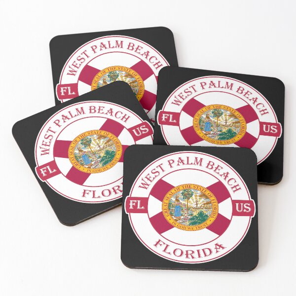 Item preview, West Palm Beach Florida Flag USA Seal Stamp Badge Travel Souvenir designed and sold by TeeHome.