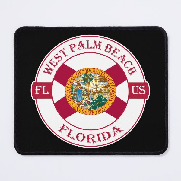 Item preview, West Palm Beach Florida Flag USA Seal Stamp Badge Travel Souvenir designed and sold by TeeHome.