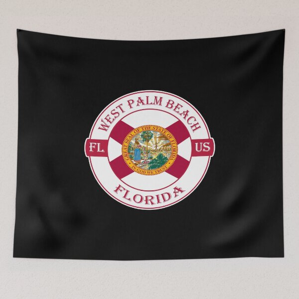 Item preview, West Palm Beach Florida Flag USA Seal Stamp Badge Travel Souvenir designed and sold by TeeHome.