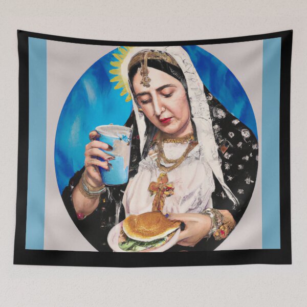 Item preview, Our Lady Mary Retro Vintage I Love Pupusas and Horchata | El Salvador designed and sold by kestrada2906.