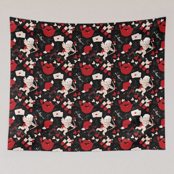 Item preview,  Valentines Day pattern on the black background designed and sold by Olha Volokhova.